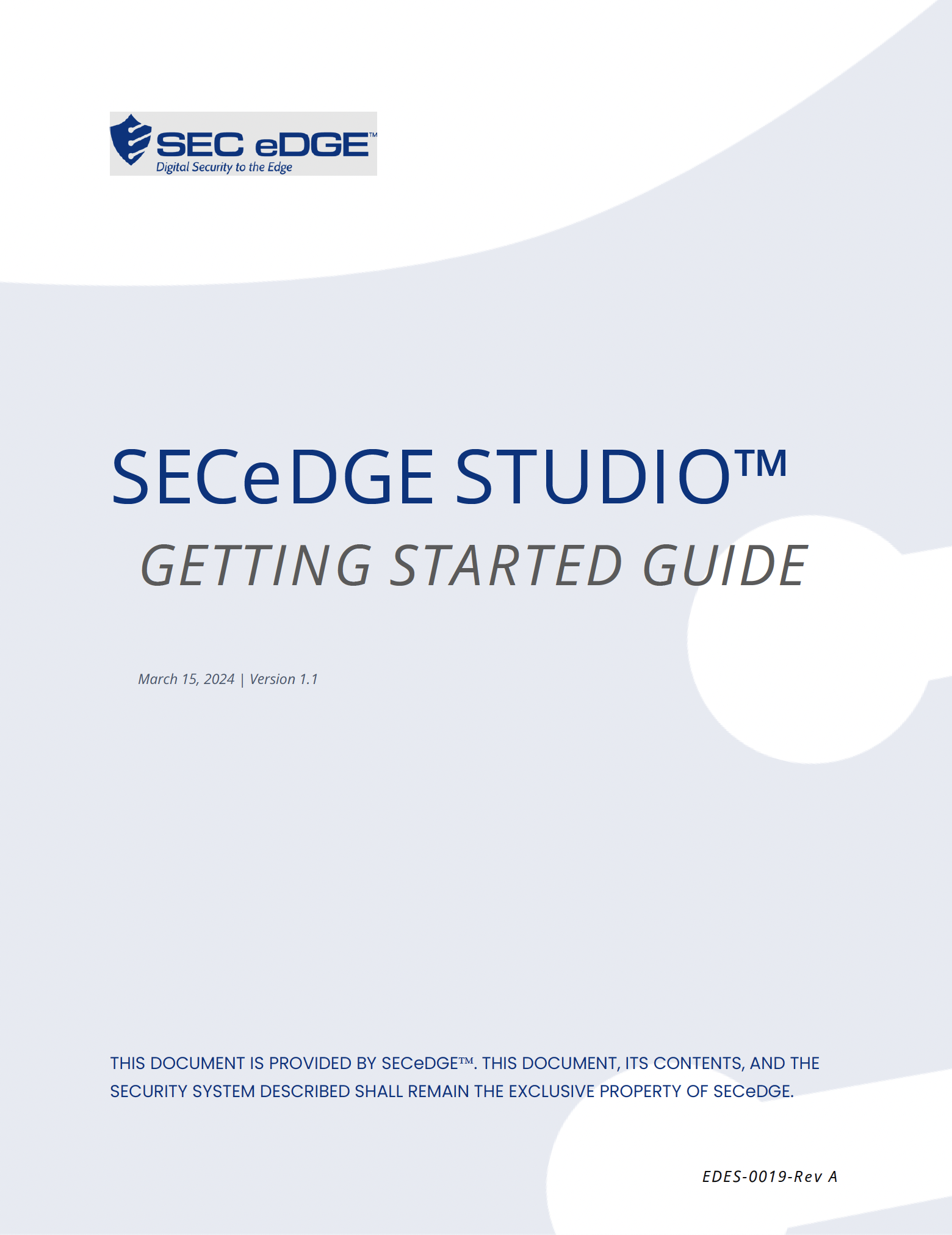 SecEdge Studio™ – Getting Started Guide